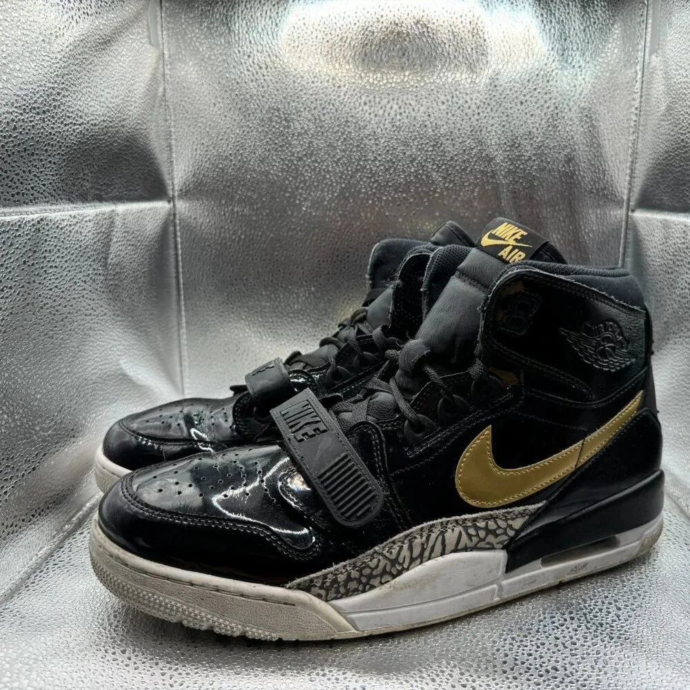 Size 13 Nike Air Jordan Legacy 312 Mid Black Gold Mens Athletic Shoes AV3922-007